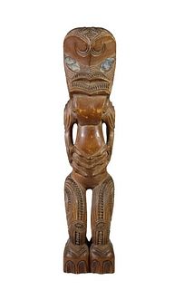 New Zealand Carved Wooden Aboriginal Macci god