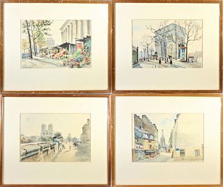 Iconic Streets of Paris (4) Watercolors