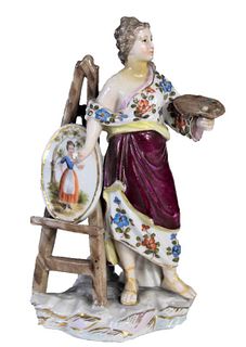 Antique Meissen Style, Porcelain Figure Painter