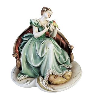 Antonio Borsato Italian Porcelain Figure of a Lady
