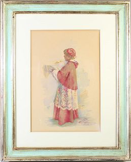 Italian Watercolor of a Young Male