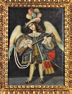 19th Century Spanish Colonial Oil on Canvas