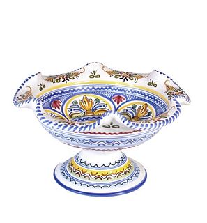 Italian Ceramic Pedestal Bowl