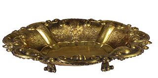 Ornate Gilt Embossed Large Platter Bowl