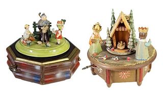 Pair of Music Boxes w Figures