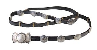 Silver and Leather Concho Belt