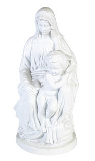 20th C Madonna and Child Bisque Figure