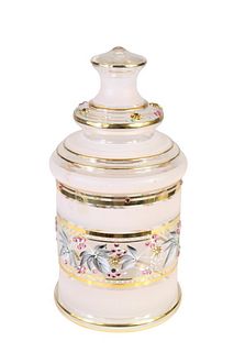 Early 20th C Decorative Glass Jar