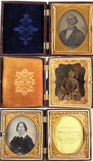 U.S. Thermoplastic Cases w/ Tintypes, Labels 1850s