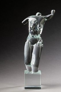 Glass Sculpture of a Nude Woman