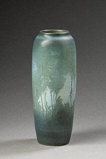 Rookwood Pottery Vellum Landscape Vase by Shirayamadani.