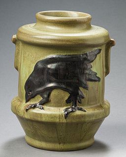 Ephraim Pottery Raven Vase.