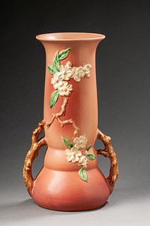 Roseville Pottery Apple Blossom 15" Vase.