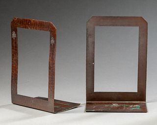 Pair of Roycroft Hammered Copper Bookends.