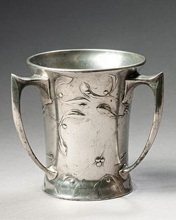 Kayzerzinn Art Nouveau Pewter Loving Cup.
