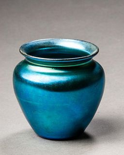 Small Steuben Iridescent Vase.