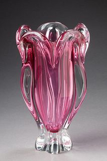 Red Art Glass Vase