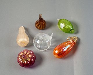 Group of Blown Glass Fruit