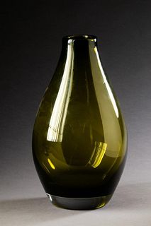 Large Green Italian Glass Vase
