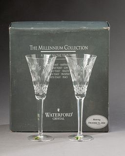 Pair of Waterford Crystal Prosperity Toasting Flutes.