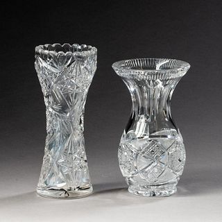 Two Small Cut Crystal Vases.