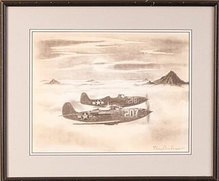David Barnhouse. Two Illustrations of War Planes.