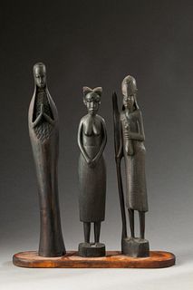 African Sculpture of Three Women.