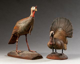 Male and Female Turkey Carvings.