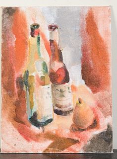 Elsie Streever Batzell. Still Life With Wine Bottles