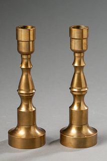 Pair of Modern Brass Candlesticks.