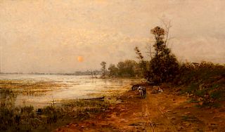 John Fery (1859-1934), Sunset Over the Lake