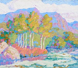 Birger Sandzén (1871-1954), In Logan Canyon, Logan, Utah