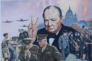 Brian Sanders (B. 1937) "Winston Churchill - PM"