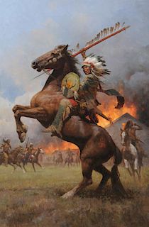 Z. S. Liang (b. 1953), Cheyenne Burning of Fort Phil Kearny, 1868 (2015)