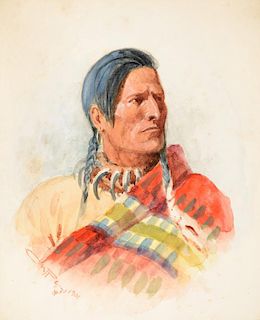 Charles M. Russell (1864-1926), Indian Portrait (1901)