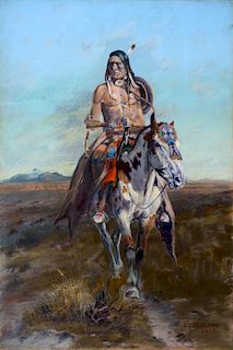 Olaf C. Seltzer (1877-1957), Indian on Horseback (1913)