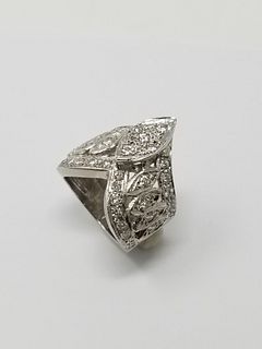 Vintage 14K White Gold & Diamond Ring