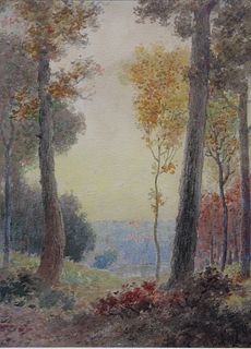 Charles Russell Loomis (1857-1936) Watercolor
