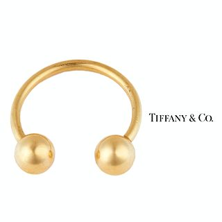 Tiffany 14K Gold Key Ring 