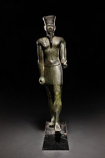 An Egyptian Bronze Figure of Amun