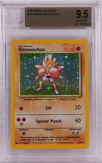 1999 Pokemon Base Unlimited Hitmonchan BGS 9.5 TCG