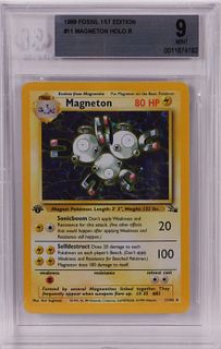 1999 Pokemon Fossil 1st Ed. Magneton BGS 9 Card