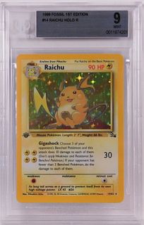 1999 Pokemon Fossil 1st Ed. Raichu BGS 9 TCG Card