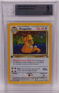 1999 Pokemon Fossil 1st Ed. Dragonite BGS 9 Card