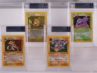 4PC 1999 Pokemon Fossil 1st Ed BGS 8.5 Holo Group
