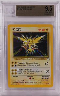 2000 Pokemon Base 2 Unl. Zapdos BGS 9.5 TCG Card