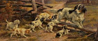 Edmund H. Osthaus (1858-1928), Hunting Dog with Pups