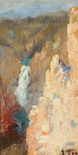 John Fery (1859-1934), Yellowstone Falls; El Capitan