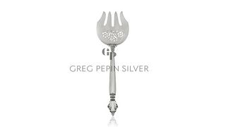 Georg Jensen Acanthus Pastry Serving Fork, Perforated 205B