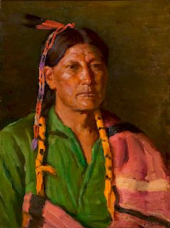 Joseph H. Sharp (1859-1953), Portrait of Jerry (Elkfoot), Taos